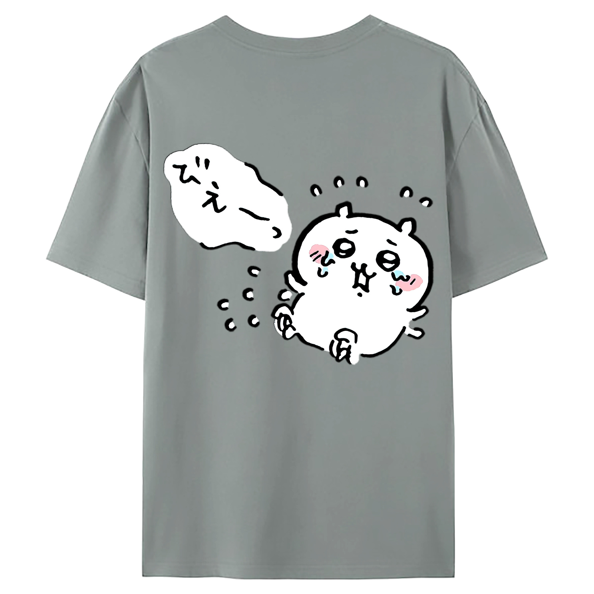 （画像用） ちいかわ ちいかわ Chii-kawa chiikawa 綿100％ メンズ半袖Tシャツ（バックプリント） 通気性